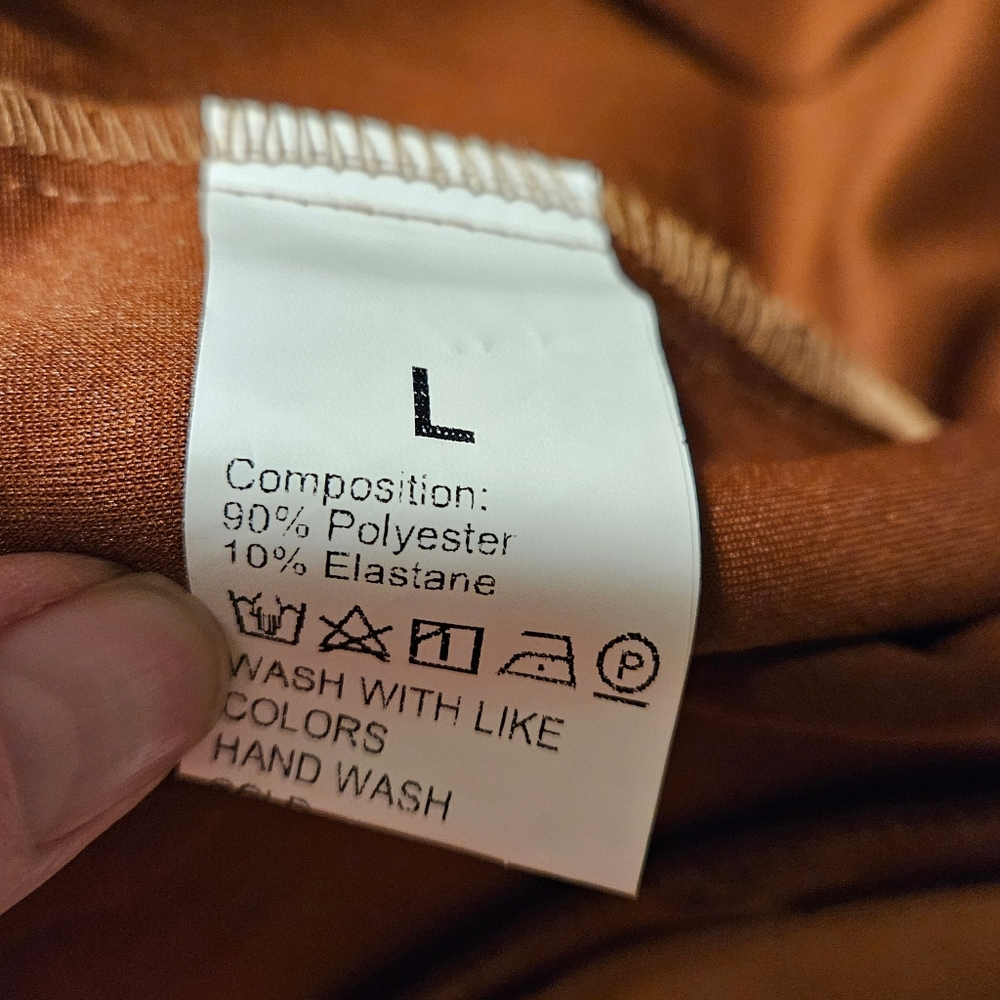 Camel Decorative Button Open Front Jacket | Size … - image 5